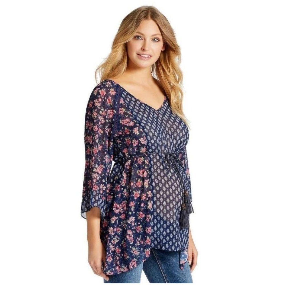Jessica Simpson Sheer Maternity Blouse L